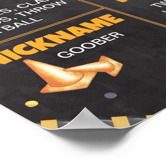 Poster Chariots de construction Signal de jalon d'anniver (Coin)