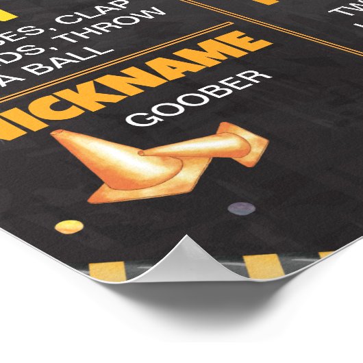 Poster Chariots de construction Signal de jalon d'anniver (Coin)