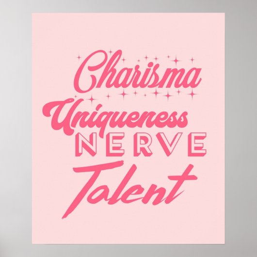 Poster Charisma caractère unique nerf et talent (Devant)