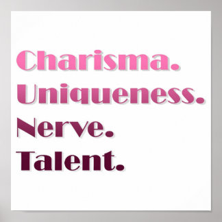 Poster Charisma unique Nerve et talent