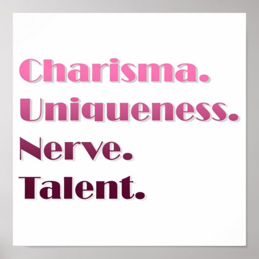Poster Charisma unique Nerve et talent (Devant)
