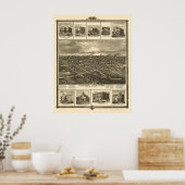 Poster Chariton, IA Carte panoramique - 1875 (Cuisine)
