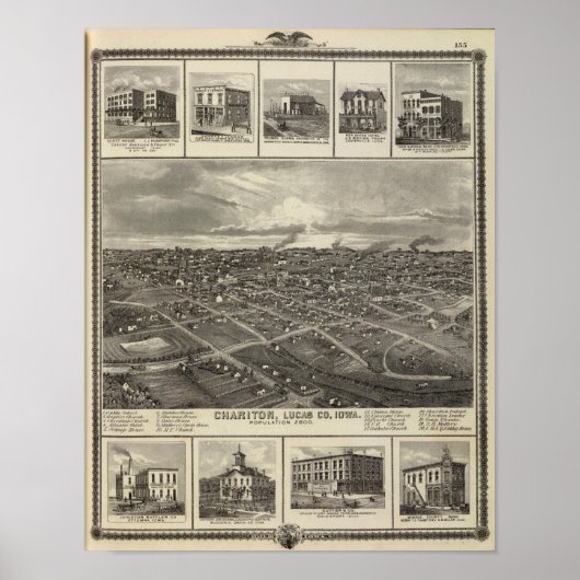 Poster Chariton, Iowa commerces en Davenport (Devant)