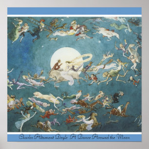 Poster Charles Altamont Doyle une danse autour de la lune