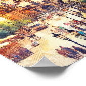 Poster Charles Bridge Prague République Tchèque Aquarelle (Coin)