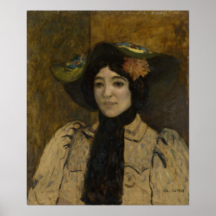Poster Charles Cottet, Portrait d'une femme, c1900