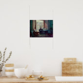 Poster Charles Darwin et sa femme au piano (Cuisine)