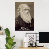 Poster Charles Darwin La descente de Man Darwin Portrait (Bureau à domicile)