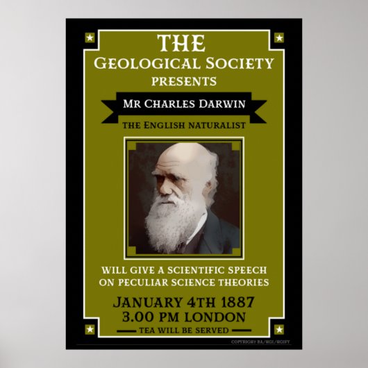 Poster Charles Darwin Vintage Repro Retro Wall Art (Devant)