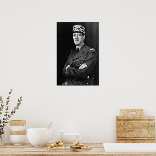 Poster Charles de Gaulle (Cuisine)