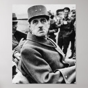 Poster Charles De Gaulle Portrait militaire