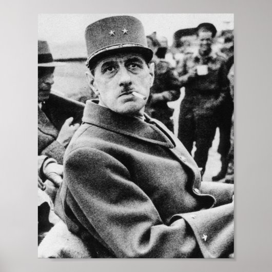 Poster Charles De Gaulle Portrait militaire (Devant)