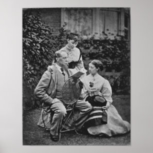 Poster Charles Dickens avec deux de ses filles