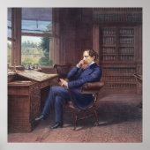 Poster Charles Dickens dans son étude (Devant)