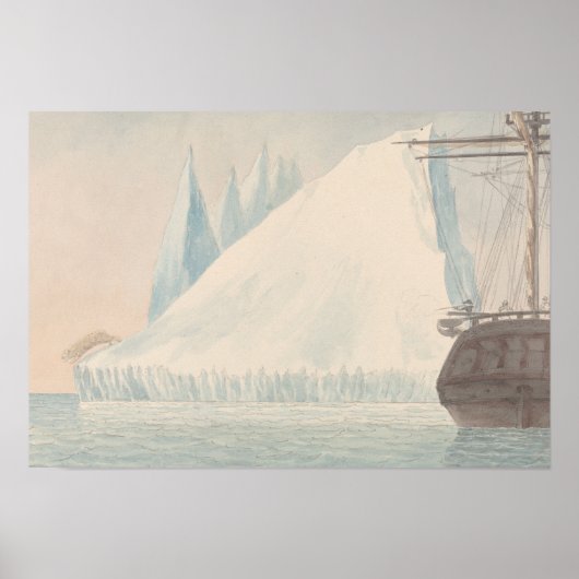 Poster Charles Hamilton Smith - Un iceberg et un ours pol (Devant)