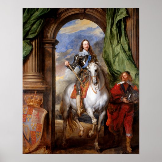 Poster Charles I à cheval par Van Dyck (Devant)