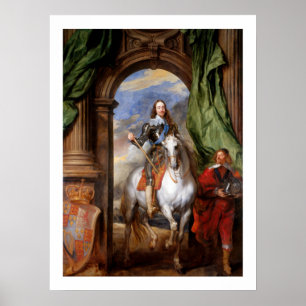 Poster Charles I à cheval par Van Dyck