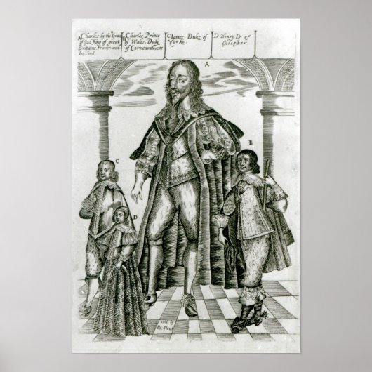 Poster Charles I avec ses enfants (Devant)