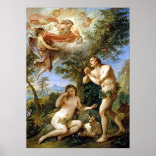 Poster Charles-Joseph Natoire La réprimande d'Adam et Eve