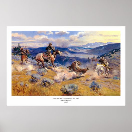 Poster Charles M. Russell's Loops and Swift Horses (1916) (Devant)