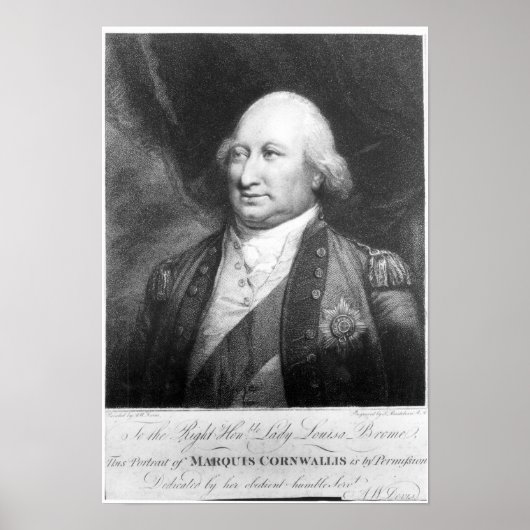 Poster Charles, marquis de Cornwallis, 1799 (Devant)