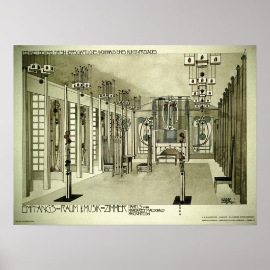 Poster Charles Rennie Mackintosh 1901 Dessin (Devant)