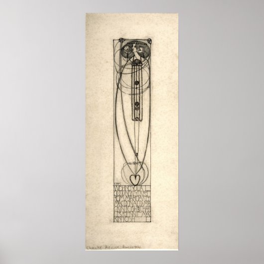 Poster Charles Rennie Mackintosh Carte du Nouvel An 1890 (Devant)