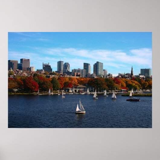 Poster charles river boston ma nuages soleil jour 2 (Devant)