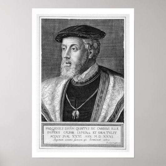 Poster Charles V (1500-58) (gravure) (Devant)