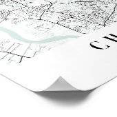 Poster Charleston Caroline du Sud Blue Water Street Carte (Coin)