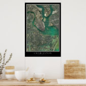 Poster Charleston Caroline du Sud De L'Espace Carte Satel (Cuisine)