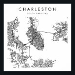 Poster Charleston Caroline du Sud Minimal Modern Street<br><div class="desc">Charleston Caroline du Sud Minimal Moderne Plan des rues</div>