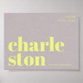 Poster Charleston Caroline du Sud typographie (Devant)
