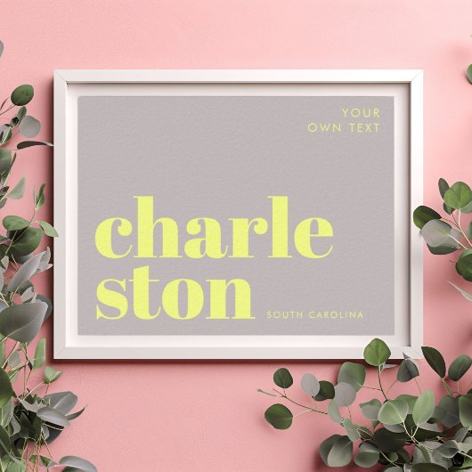 Poster Charleston Caroline du Sud typographie