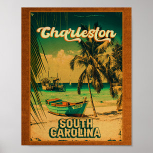 Poster Charleston Caroline du Sud Vintage Retro Souvenir