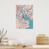 Poster Charleston - États-Unis Breezy City Map (Cuisine)