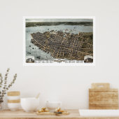 Poster Charleston, SC Carte panoramique - 1872 (Cuisine)