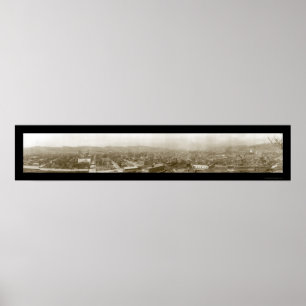 Poster Charleston West Virginia Birdseye Photo 1909