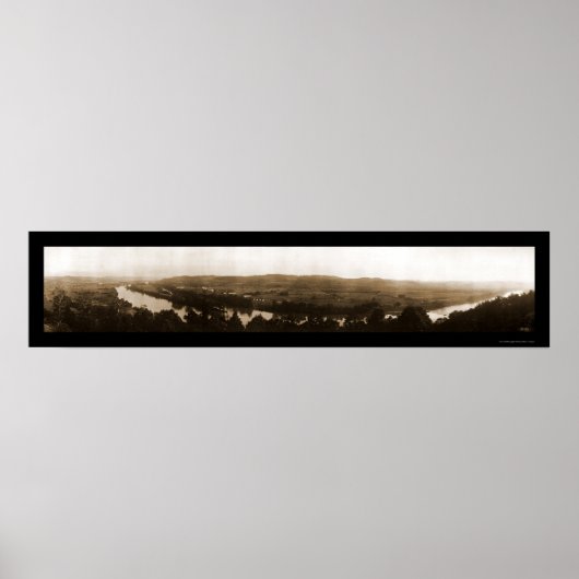 Poster Charleston West Virginia River View Photo 1913 (Devant)