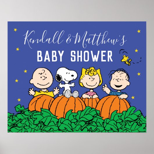 Poster Charlie Brown et le Baby shower Citrouille de Gang (Devant)