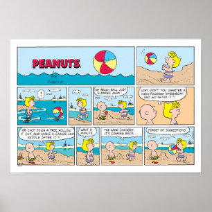 Poster Charlie Brown & Sally À La Plage