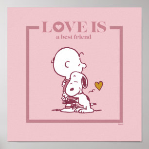 Poster Charlie Brown & Snoopy - L'amour est un meilleur a