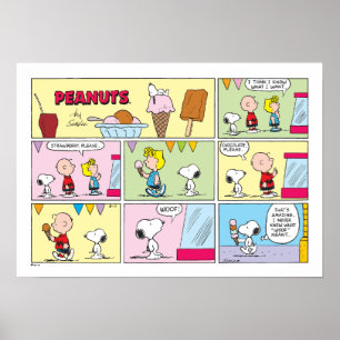 Poster Charlie Brown, Snoopy & Sally   Crème glacée