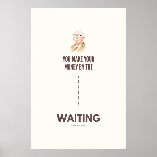 Poster Charlie Munger cite la patience dans l'investissem (Devant)