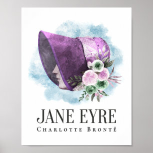 Poster Charlotte Bronte Portrait de Richmond avec Fleurs
