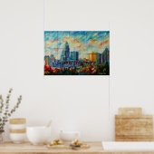 Poster Charlotte, Caroline du Nord toile Skyline Imprimer (Cuisine)