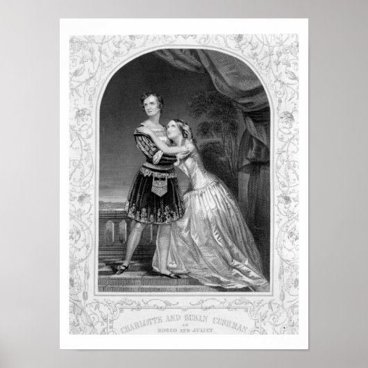 Poster Charlotte et Susan Cushman comme Roméo et Juliet, (Devant)