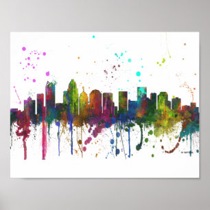 POSTER CHARLOTTE, NORTH CAROLINA SKYLINE