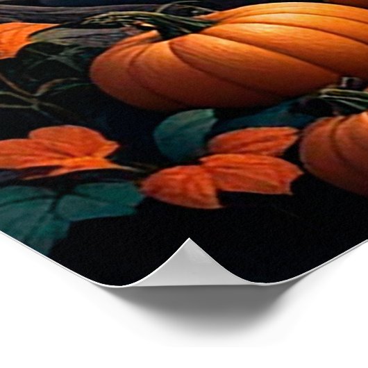 Poster Charmant chalet avec Citrouilles dans une forêt d' (Coin)