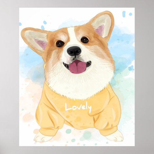 Poster Charmant Chien Corgi | Cadeaux de couverture pour (Devant)